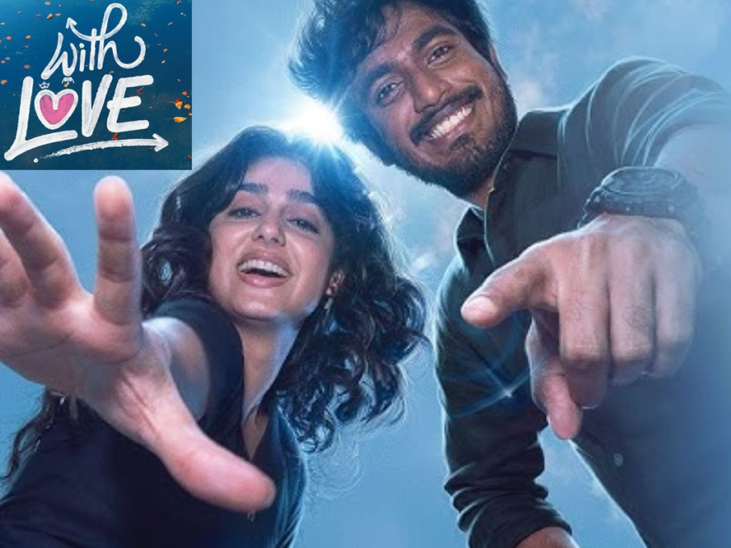 A smiling man and woman lean toward the camera beneath a With Love title graphic.