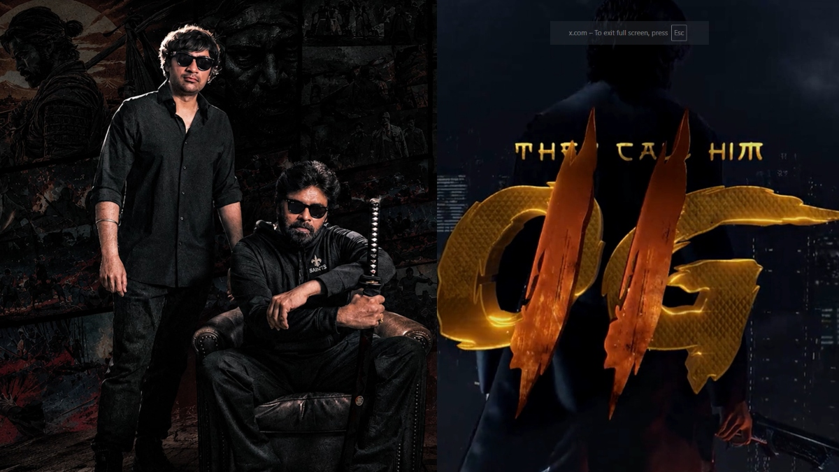 Two men in dark clothing beside a gold OG 2 logo and a shadowy figure.