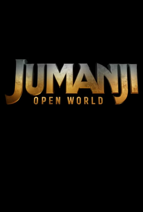 Jumanji: Open World logo on a black background