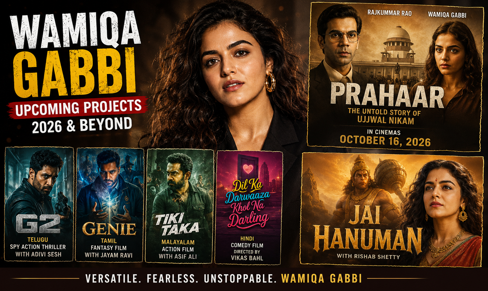 Wamiqa Gabbi’s Exciting Lineup: From Prahaar to Jai Hanuman and More Upcoming Movies
